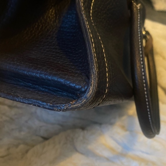 Dooney & Bourke Brown Pebbled Leather Top Handle Satchel Bag - Picture 12 of 13